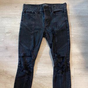Black Ripped Jeans - Stacked Skinny + Comfort Stretch 30x30
